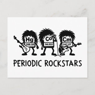 Periodieke Rocksterren Chemie Humor Briefkaart
