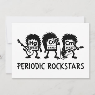 Periodieke Rocksterren Chemie Humor Kaart