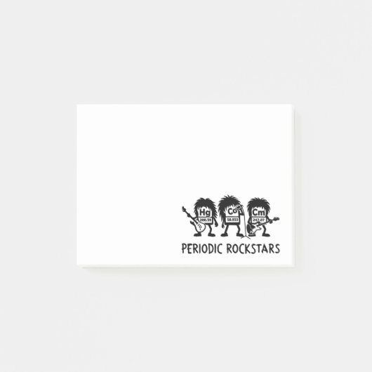 Periodieke Rocksterren Chemie Humor Post-it® Notes (Voorkant)