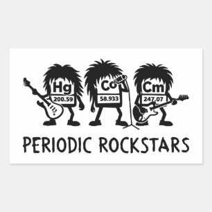 Periodieke Rocksterren Chemie Humor Rechthoekige Sticker
