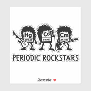 Periodieke Rocksterren Chemie Humor Sticker