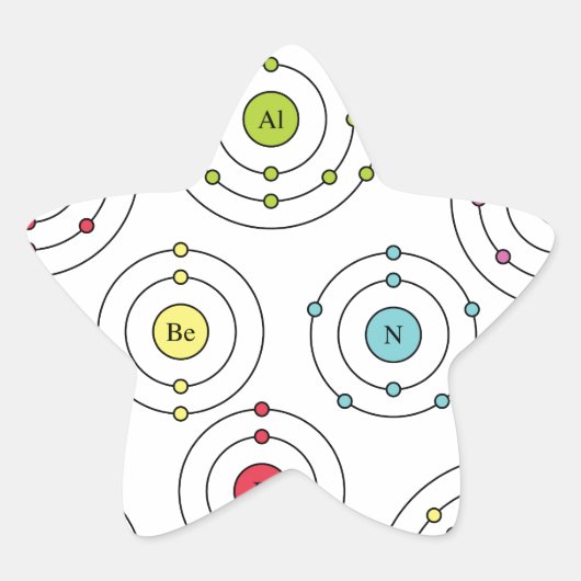 Periodieke schelpen ster sticker (Voorkant)