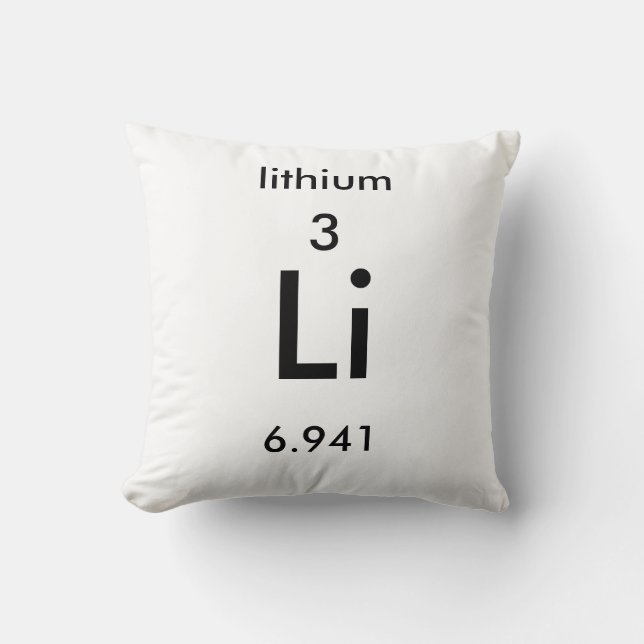 Periodieke Tabel 3 Lithium Pillow Kussen (Voorkant)