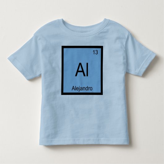 Periodieke tabel Alejandro Name Chemistry Element Kinder Shirts (Voorkant)