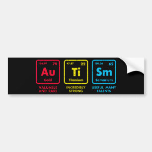 Periodieke tabel Autisme-bewustmakingselementen Bumpersticker