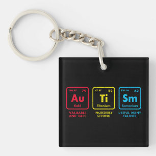 Periodieke tabel Autisme-bewustmakingselementen Sleutelhanger