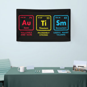Periodieke tabel Autisme-bewustmakingselementen Spandoek