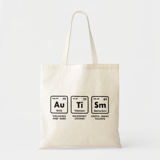 Periodieke tabel Autisme-bewustmakingselementen Tote Bag (Voorkant)
