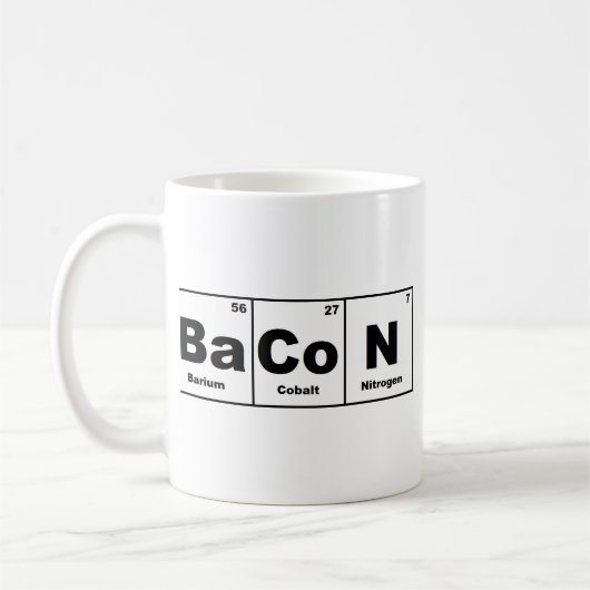 Periodieke Tabel Bacon Koffiemok (Links)