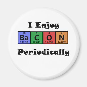 Periodieke Tabel Bacon Science Chemistry Funny Magneet