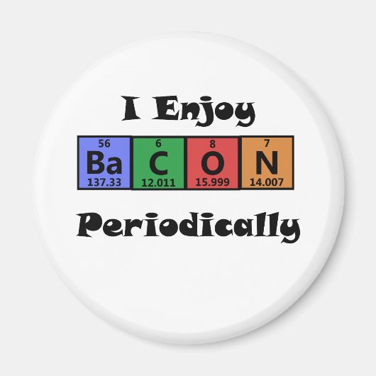 Periodieke Tabel Bacon Science Chemistry Funny Magneet (Voorkant)