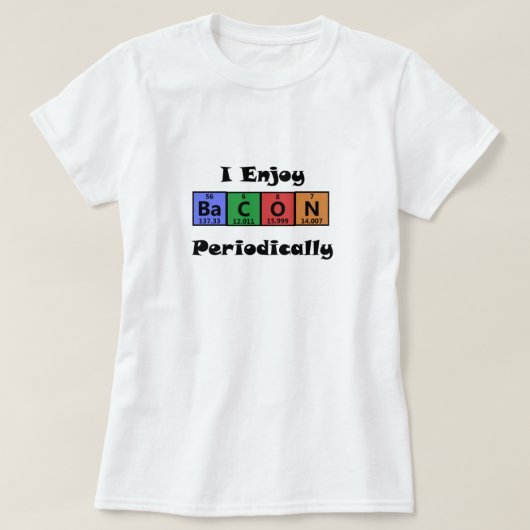 Periodieke Tabel Bacon Science Chemistry Funny T-shirt (Design voorkant)