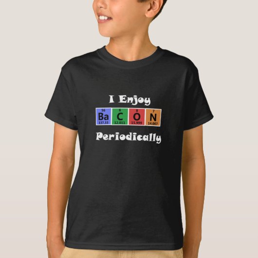 Periodieke Tabel Bacon Science Chemistry Funny T-shirt (Voorkant)