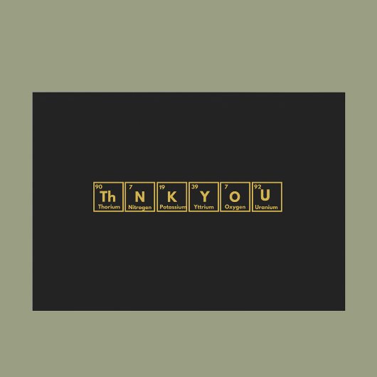 Periodieke tabel Bedankt kaart