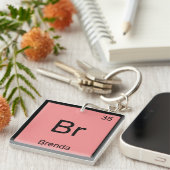 Periodieke tabel Brenda Name Chemistry Element Sleutelhanger (Voorkant Rechts)