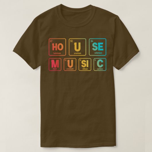 periodieke tabel Chemische elementen House Mus T-shirt (Design voorkant)