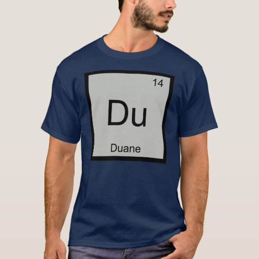 Periodieke tabel Duane Name Chemistry Element T-shirt (Voorkant)