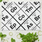 Periodieke tabel groenten theedoek (Gevouwen)