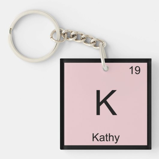 Periodieke tabel Kathy Name Chemistry Element Sleutelhanger (voorkant)