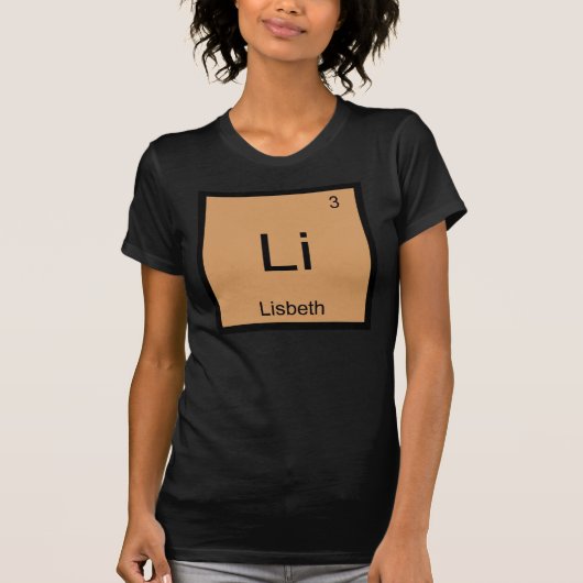 Periodieke Tabel Lisbeth Name Chemistry Element T-shirt (Voorkant)