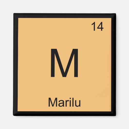 Periodieke tabel Marilu Name Chemistry Element Magneet (Voorkant)