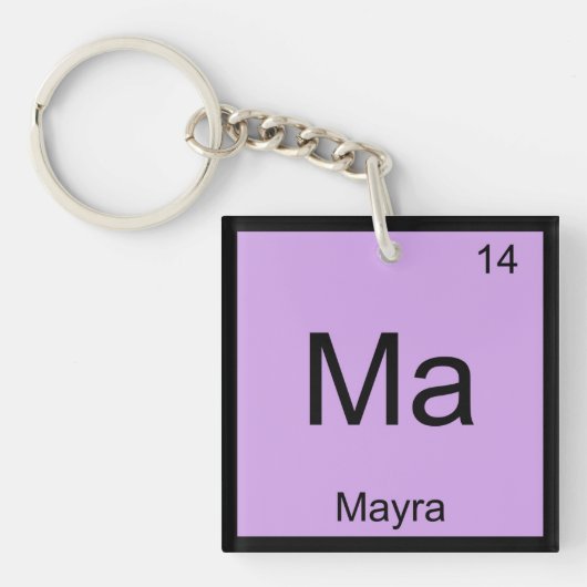 Periodieke tabel Mayra Name Chemistry Element Sleutelhanger (voorkant)