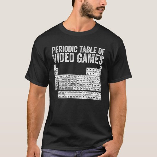 Periodieke tabel met videospellen: Koel gamer-elem T-shirt (Voorkant)