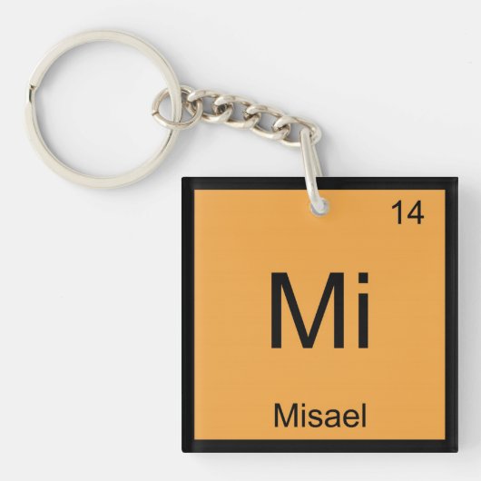 Periodieke Tabel Misael Name Chemistry Element Sleutelhanger (voorkant)