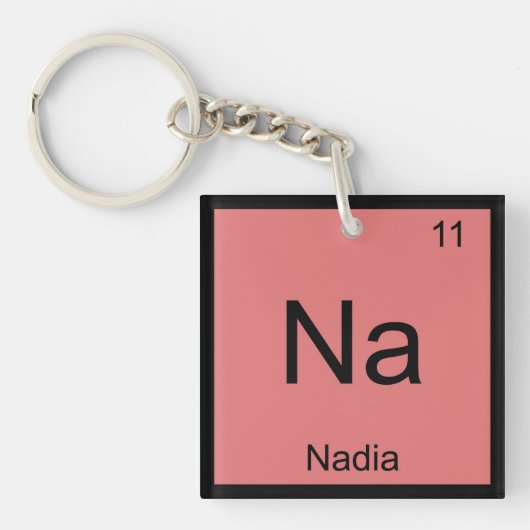 Periodieke Tabel Nadia Name Chemistry Element Sleutelhanger (voorkant)