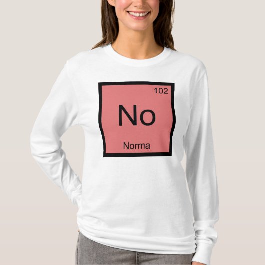 Periodieke tabel Norma Name Chemistry Element T-shirt (Voorkant)