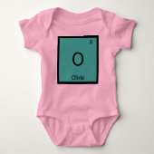 Periodieke tabel Olivia Name Chemistry Element Romper (Voorkant)