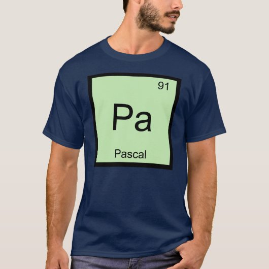 Periodieke tabel Pascal Name Chemistry Element T-shirt (Voorkant)