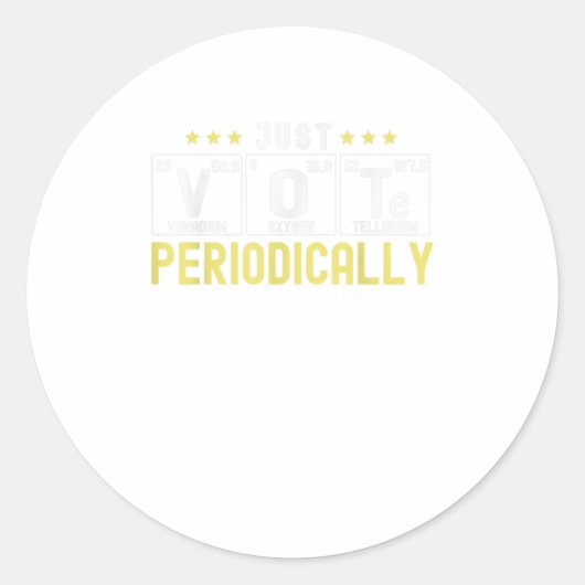 Periodieke tabel Stemming primaire elementen Net V Ronde Sticker (Voorkant)