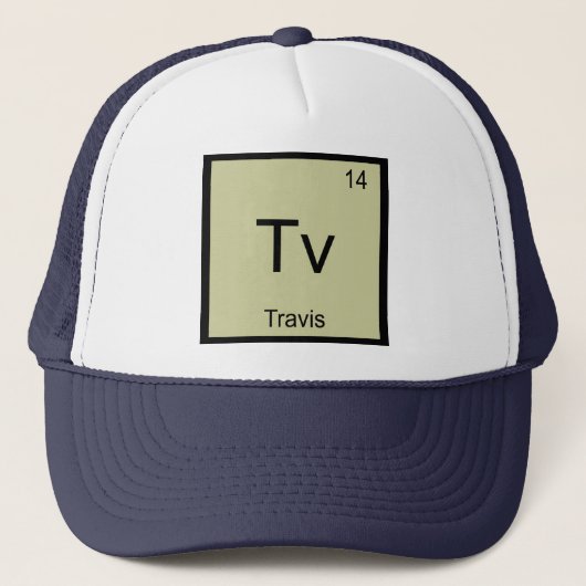 Periodieke tabel Travis Name Chemistry Element Trucker Pet (Voorkant)