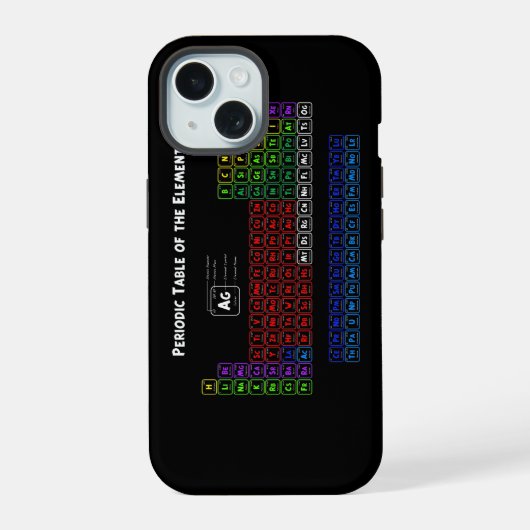 Periodieke tabel van de elementen 1 iPhone 15 case (Achterkant)
