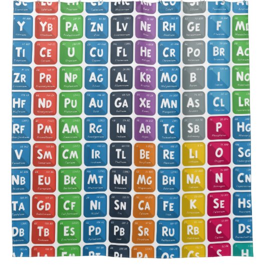 Periodieke tabel van de elementen 3 douchegordijn (Voorkant)