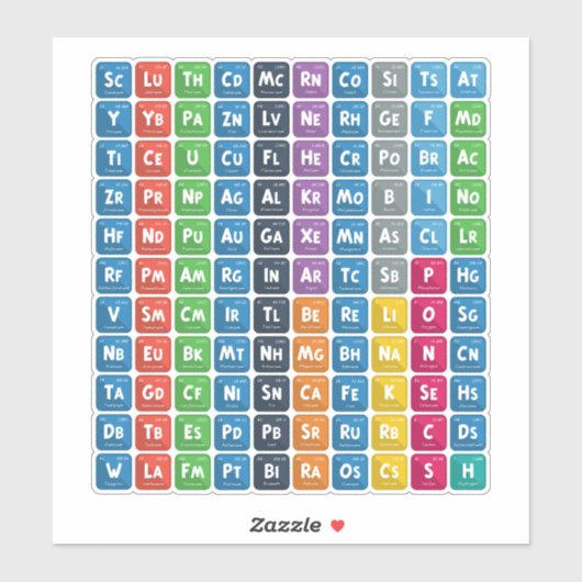 Periodieke tabel van de elementen 3 sticker (Vel)