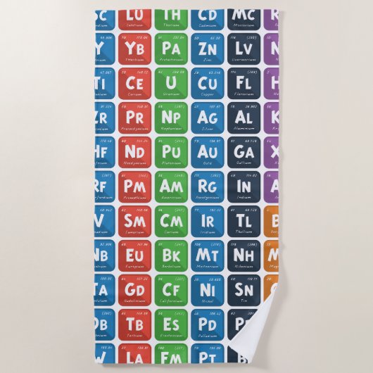 Periodieke tabel van de elementen 3 strandlaken (Voorkant)