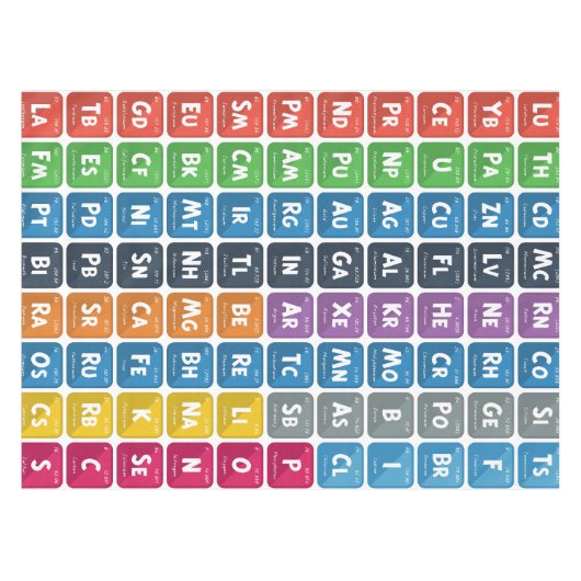 Periodieke tabel van de elementen 3 tafelkleed (Voorkant (Horizontaal))