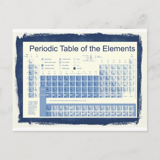 Periodieke tabel van de elementen briefkaart (Voorkant)