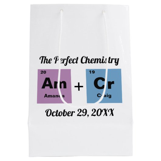 Periodieke tabel van de elementen bruiloft medium cadeauzakje (Achterkant)