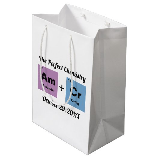 Periodieke tabel van de elementen bruiloft medium cadeauzakje (Achterkant Gekanteld)