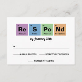 Periodieke tabel van de elementen bruiloft RSVP kaartje