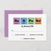 Periodieke tabel van de elementen bruiloft RSVP kaartje (Voorkant / Achterkant)