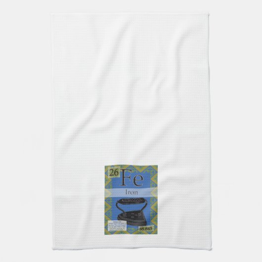 Periodieke tabel van de elementen (ijzer, Fe) Theedoek (Verticaal)