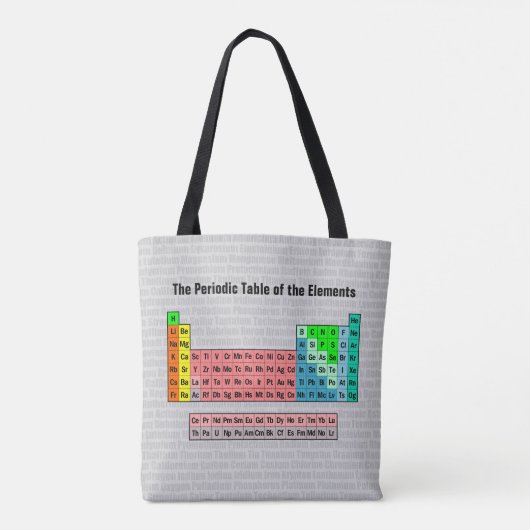 Periodieke tabel van de elementen tote bag (Achterkant)