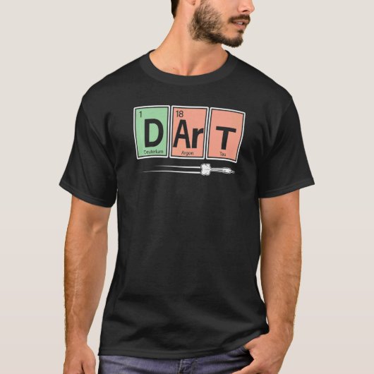 Periodieke tabel van elementen darts speler sport  t-shirt (Voorkant)