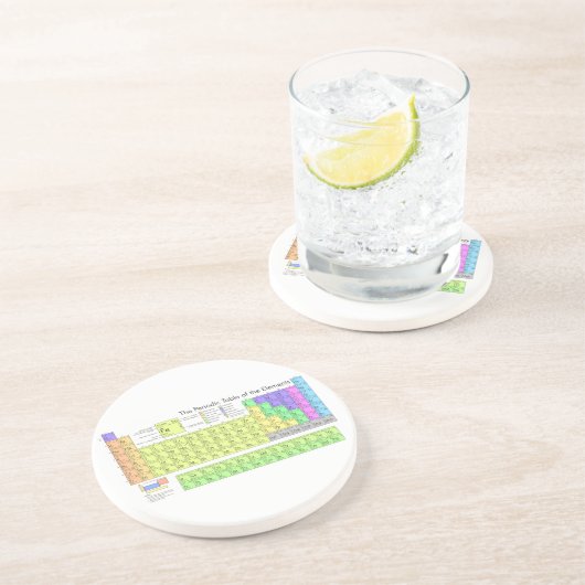 Periodieke tabel van elementen zandsteen onderzetter (Zijkant)