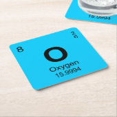 Periodieke tabel van elementen (zuurstof) kartonnen onderzetters (Schuin)
