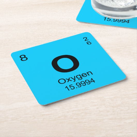 Periodieke tabel van elementen (zuurstof) kartonnen onderzetters (Schuin)